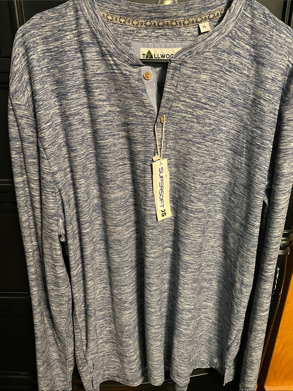 Tallwood Men's Heather Blue Long-Sleeve Henley